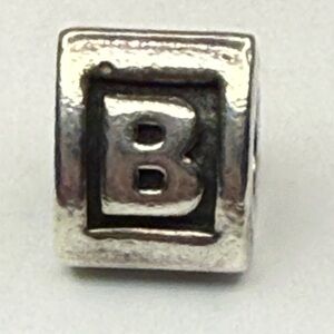Pandora Retired Alphabet Letter B Cube Charm S925 ALE